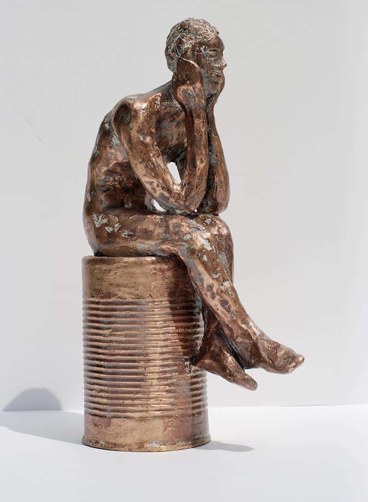 Kleiner Denker, Bronze , ca. 7 cm x 25 cm x 10 cm, 2021
